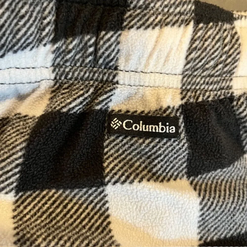 Columbia Men's Buffalo Check Black and White Fleece Pajama Pants‎ Size Medium